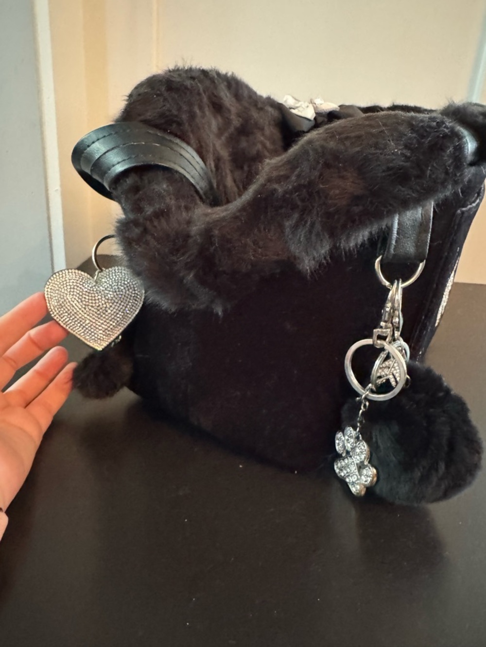 Custom Handmade Black Small Pet Carrier w/Rhinestones - Picture 15 of 16